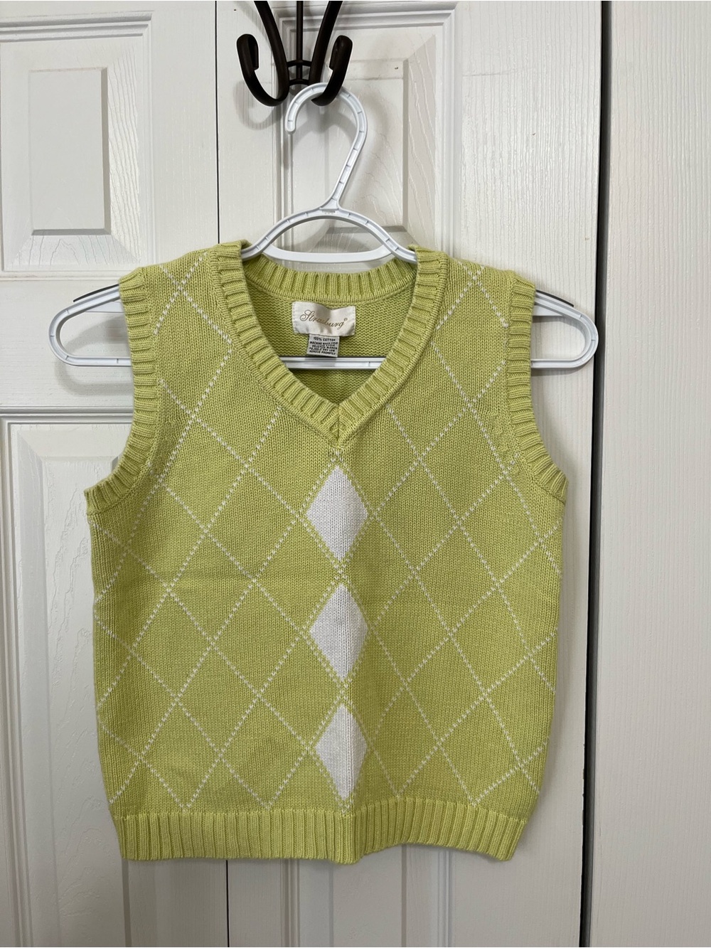 Strasburg Pale Lime V-Neck Knit Vest